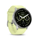 Garmin Venu® 4 - 45 mm Grau/Silber mit Schnellwechsel-Silikon-Armband 22 mm Zitrone