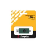 Kingston 128 GB DataTraveler DuoG2 3.2 Gen1 USB-Stick Schwarz/Grün