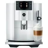 JURA E8 (ED) Kaffeevollautomat, 27 Spezialitäten, 3,5''-Farbdisplay, WiFi-fähig, Hot & Light Brew, Sweet Foam mit Sirup- & Schokoaufsatz, Energiesparmodus, Piano White