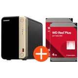 QNAP TS-264-8G NAS System 2-Bay 8TB inkl. 2x 4TB WD Red Plus WD40EFPX