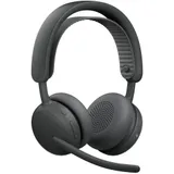 Logitech Zone Wireless 2 ES for Business Grafit, Kabelloses USB-Headset mit adaptiver Hybrid-ANC, Mikrofon mit Geräuschunterdrückung, inkl. Empfänger, Microsoft Teams zertifiziert