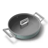 Smeg Schmorpfanne mit Glasdeckel 50's Style 28 cm 2 Griffe Emerald Green