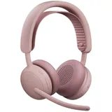 Logitech Zone Wireless 2 ES for Business Rosé/Rosa, Kabelloses USB-Headset mit adaptiver Hybrid-ANC, Mikrofon mit Geräuschunterdrückung, inkl. Empfänger, Microsoft Teams zertifiziert