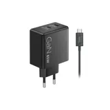 Lenovo Dual USB-C 65W GaN-Ladegerät/ Netzteil Schwarz inkl. USB-C Kabel (1,5m)