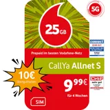 Vodafone Prepaid Prepaid CallYa S | 10 EUR Startguthaben | 1 Monat 25GB | 5G-Netz