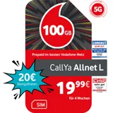Vodafone Prepaid Prepaid CallYa Allnet L | 20 EUR Startguthaben | 1 Monat 100GB | 5G-Netz