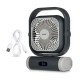 Medion MD12065 E10 TF Camping Ventilator 5 Stufen mit Powerbank Funktion schwarz