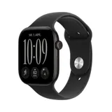 Apple Watch Series 12 GPS 46mm Black Aluminium Gehäuse mit Black Sport Band - M/L
