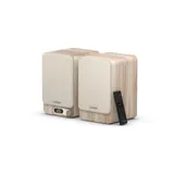 Pure Classic Active Stereo-Soundsystem DAB+/FM, Bluetooth, USB-C; HDMI, optical-In, Fernbedienung beige/Eiche
