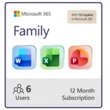 Microsoft 365 Family (Office-Apps inkl. Copilot-KI und 6TB Cloudspeicher) | Download & Produktschlüssel
