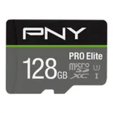 PNY PRO Elite 128 GB microSDXC Speicherkarte (C10, Class 3 (U3), UHS-I) Schwarz/Grau