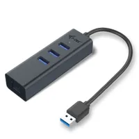 i-tec USB-A HUB 3 port USB 3.0 + Gigabit Ethernet Adapter Metall 