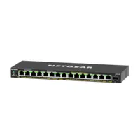 NETGEAR GS316EP Switch 16 Port Gigabit Ethernet LAN PoE Switch Plus (mit 15x PoE+ 180W & 1x SFP, Managed Netzwerk Switch mit IGMP Snooping, QoS, VLAN, lüfterlos)