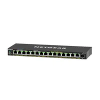 NETGEAR GS316EPP Switch 16 Port Gigabit Ethernet LAN PoE Switch Plus (mit 15x PoE+ 231W & 1x SFP, Managed Netzwerk Switch mit IGMP Snooping, QoS, VLAN, lüfterlos), schwarz