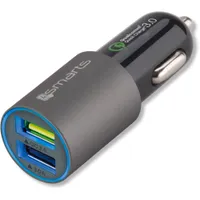 4smarts Rapid Qualcomm 3.0 Dual KFZ-Lader, 2 USB - matt-grau 
