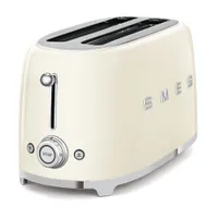 SMEG TSF02CREU 50s Style 4 Scheiben Langschlitz Toaster Creme