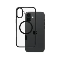 CARE by PanzerGlass® Flagship Case Transparent Urban Combat m. Schwarz Rahmen & MagSafe iPhone 16 Plus