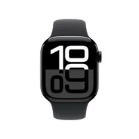 Apple Watch Series 10 LTE 42mm Diamantschwarz Aluminiumgehäuse mit schwarzem Sportarmband - S/M