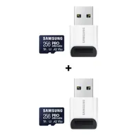 [Doppel-Pack] Samsung PRO Ultimate 256 GB microSD-Speicherkarte mit USB-Kartenleser