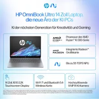 HP OmniBook Ultra 14" 2,2k Touchscreen Ryzen AI 9 HX 365 16GB/1TB SSD Windows 11 Home - 14-fd0094ng Copilot+PC
