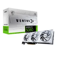 MSI GeForce RTX 5080 16G VENTUS 3X OC WHITE 16GB GDDR7 Grafikkarte, 1x HDMI, 3x DP