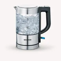 Severin WK 3472 Mini Glas-Wasserkocher 1000W 0,5l transparent/schwarz/silber