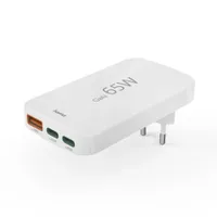 Hama Schnellladegerät, 2x USB-C, 1x USB-A, flaches Mini-Ladegerät, PD, 65 W, weiß