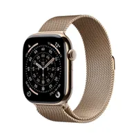 Apple Watch Series 11 GPS + Cellular 46mm Gold Titanium Gehäuse mit Gold Milanese Loop - S/M