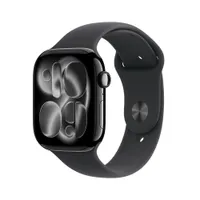 Apple Watch Series 11 GPS 46mm Aluminium Gehäuse Diamantschwarz mit Sport Band Schwarz- M/L