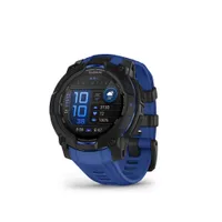 Garmin Instinct® 3 – 45 mm, AMOLED Schwarz mit Silikon-Wechselarmband 22 mm Bolt Blue