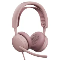 Logitech Zone Wired 2 for Business Rosé, Kabelgebundenes USB-Headset mit adaptiver Hybrid-ANC, Mikrofon mit Geräuschunterdrückung, Microsoft Teams zertifiziert