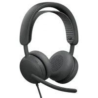 Logitech Zone Wired 2 for Business Grafit, Kabelgebundenes USB-Headset mit adaptiver Hybrid-ANC, Mikrofon mit Geräuschunterdrückung, UC-Version, zertifiziert für Zoom, Google Meet, Google Voice