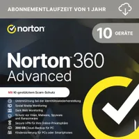 Norton 360 Advanced 200GB | 10 Geräte | Download & Produktschlüssel