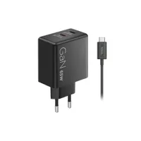 Lenovo Dual USB-C 65W GaN-Ladegerät/ Netzteil Schwarz inkl. USB-C Kabel (1,5m)