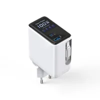 4smarts GaN Flex Screen AI 100W Ladegerät  2 USB-C+1 USB-A weiß