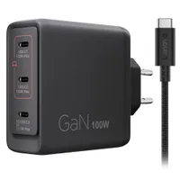 Lenovo Multi-Port USB-C 100W GaN-Ladegerät/ Netzteil Schwarz inkl. USB-C Kabel (1,8m)