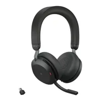 Jabra Evolve2 75 MS Stereo-Headset Schwarz, kabellos, Bluetooth, Link 390c Adapter, USB-C, Microsoft Teams zertifiziert