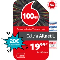 Vodafone Prepaid CallYa Allnet L | 20 EUR Startguthaben | 1 Monat 100GB | 5G-Netz