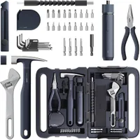 HOTO QWGJB003 Household Tool Set – 40-teiliges Werkzeugset mit 3,6V Akku-Schrauber, Handwerkzeugen & Design-Werkzeugkoffer