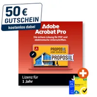 Adobe Acrobat Pro | Download & Key | inkl. 50€ Gutschein | inkl. Norton & F-Secure