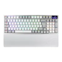 ASUS ROG Azoth 96 HE Weiß – Kabellose Analoge Gaming Tastatur - Hot-Swap ROG HFX V2 Magnetic Switches, USB-C, 2.4Ghz, Bluetooth, 8000 Hz Abtastrate, OLED Touchscreen