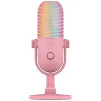 Razer Seiren V3 Chroma 32-Bit DSP Gaming-Mikrofon Quartz/ Rosa – KI-Audio, Chroma RGB, Tap-to-Mute & Profi-Sound für Streaming