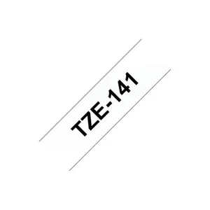 Brother TZe-141 Schriftband klebend 18mm x 8m schwarz auf transparent, laminiert
