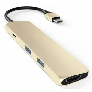 Satechi USB3.0 Typ C Stecker auf 1x HDMI 2x USB Typ A Hub Adapter Gold