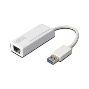 DIGITUS USB 3.0 Gigabit Ethernet Adapter Typ-A zu RJ45 St./Bu. weiß