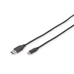 DIGITUS USB 3.0 Anschlusskabel 1,0m Typ-C zu A Super Speed St./St. schwarz
