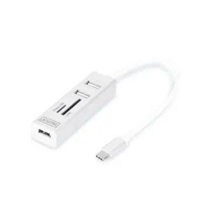 DIGITUS OTG USB 2.0 Type-C 3-Port Hub mit Kartenleser 