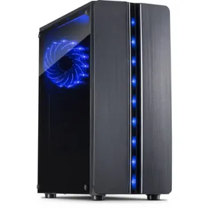 Inter-Tech Thunder Gaming PC Gehäuse Midi-Tower Schwarz Seitenfenster
