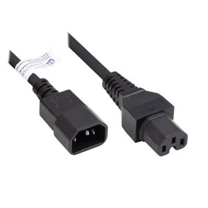 Good Connections Kaltgeräte-Warmgeräte-Verbindungskabel C14 an C15, schwarz, 2 
