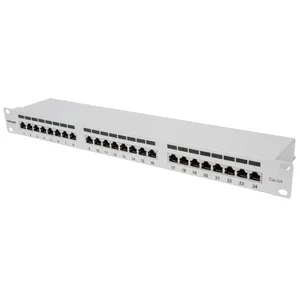 24-Port Cat6a Patchpanel, geschirmt, 24 Ports, FTP, 1 HE, Klemmleisten mit 90°